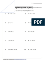 Solve Each Quadratic Equation by Completing The Square. 1) 2)