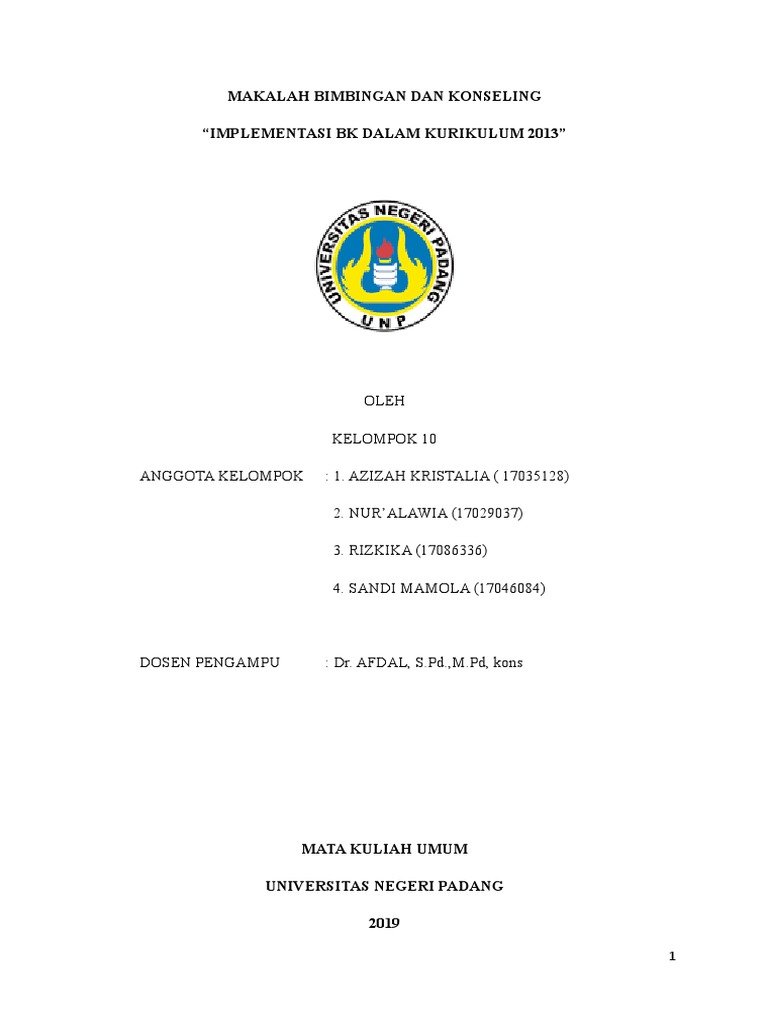 Makalah Bimbingan Dan Konseling