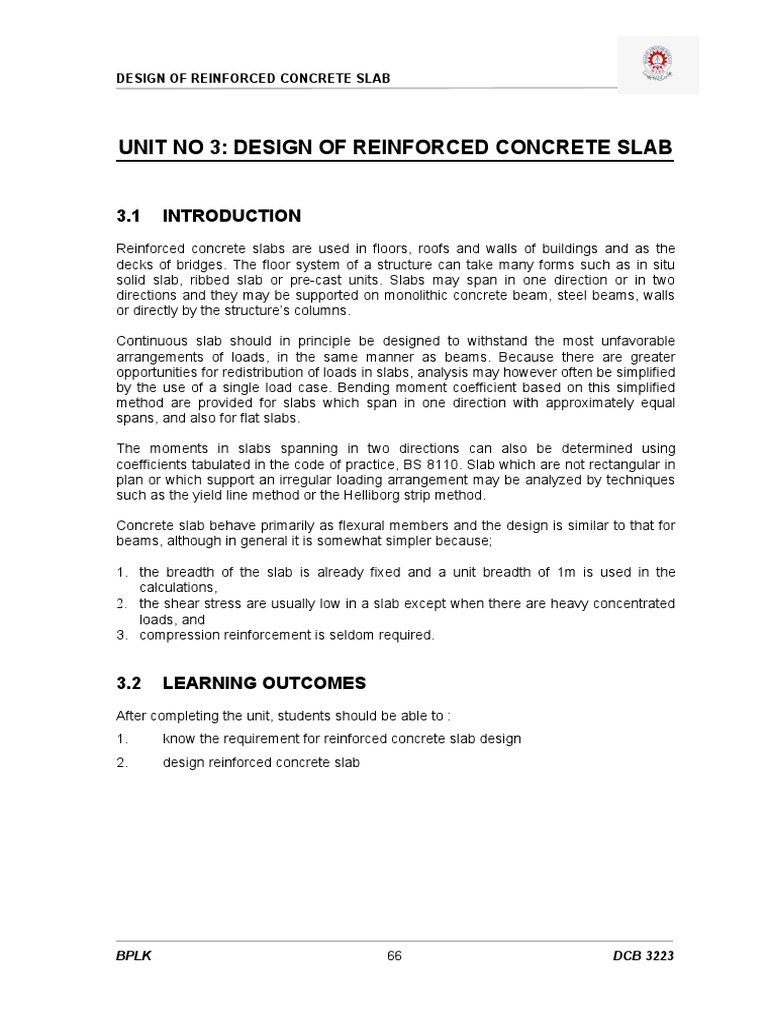 Reinforced Concrete Slab Design Guide | PDF | Beam (Structure ...
