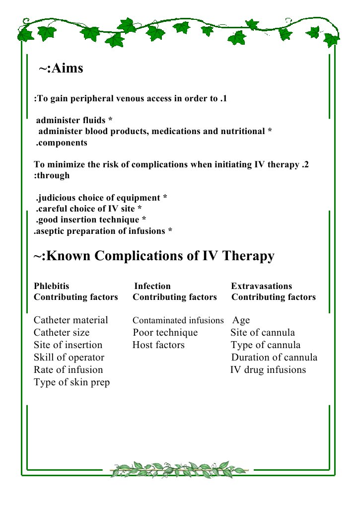 IV Therapy Guidelines and Complications | PDF | Intravenous Therapy ...