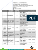 Cronograma de Actividades - Sensores 2019