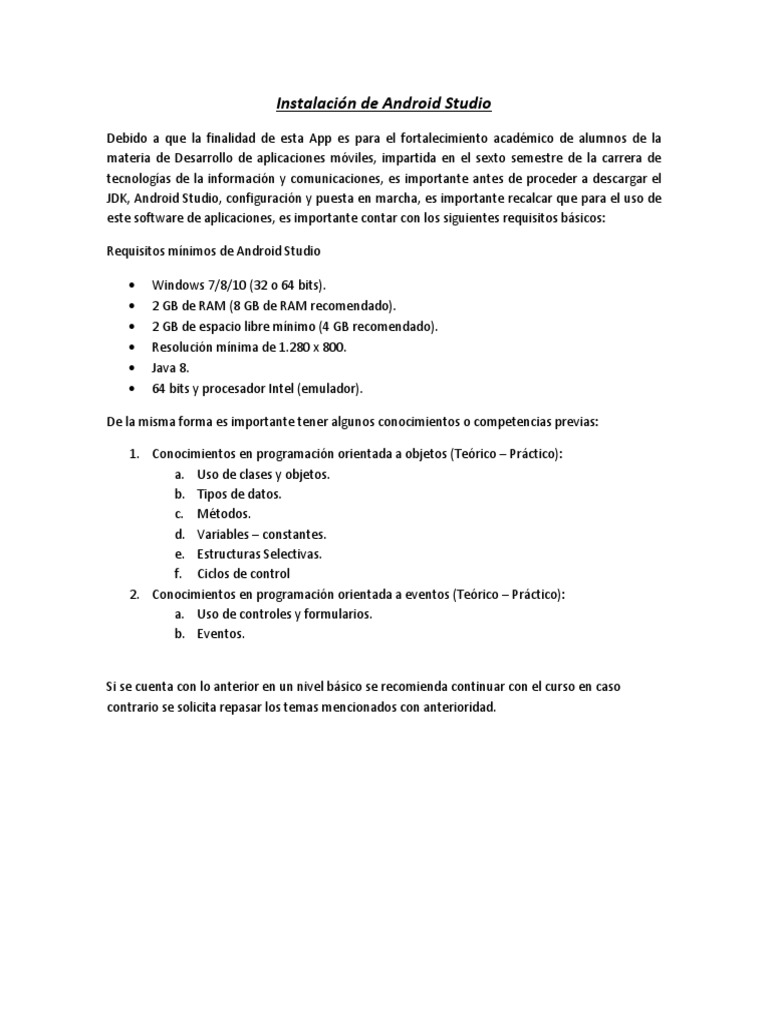 Instalación de Android Studio 3.24 | PDF | Android (sistema operativo ...