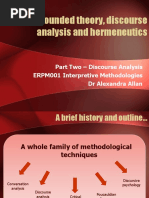 Grounded Theory, Discourse Analysis and Hermeneutics