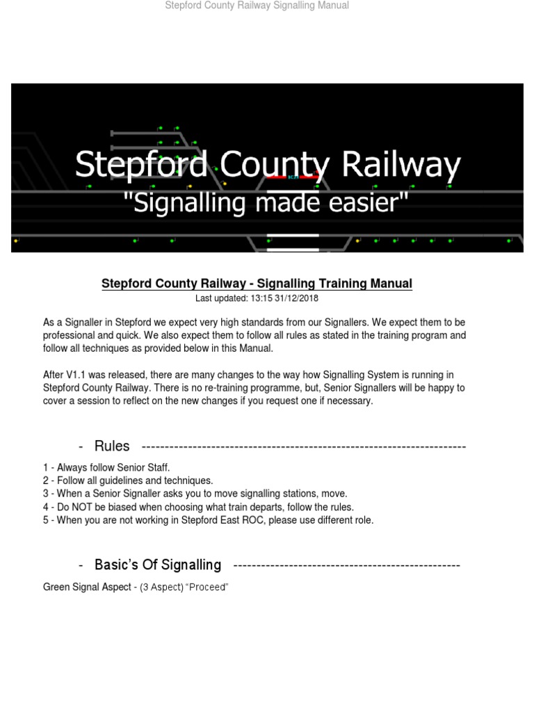 Scr Signalling Booklet V1 1 Train Station Rail Transport - scr map roblox