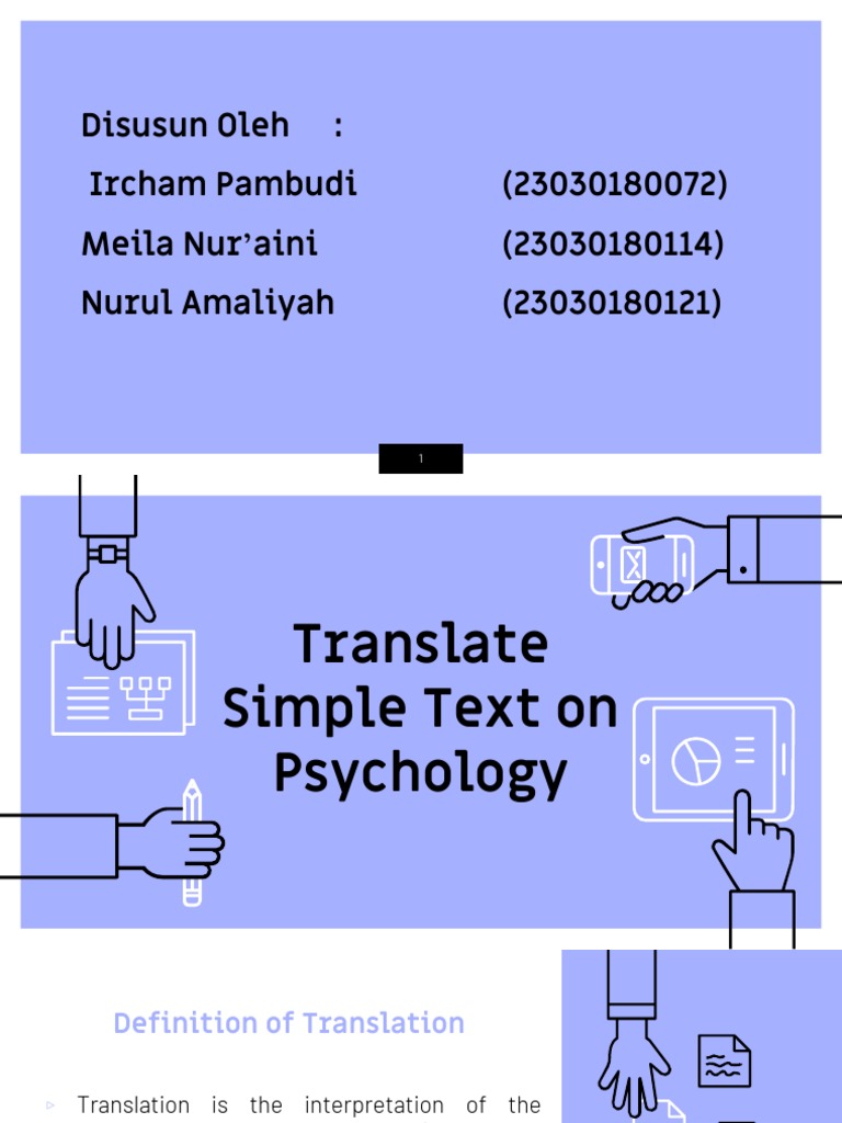 Translation of Psychology PDF Translations Psychology