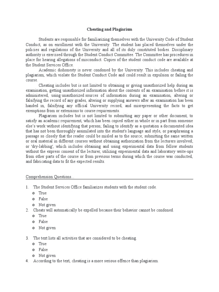 Cheating and Plagiarism Policy Explained | PDF | Plagiarism | Public Sphere