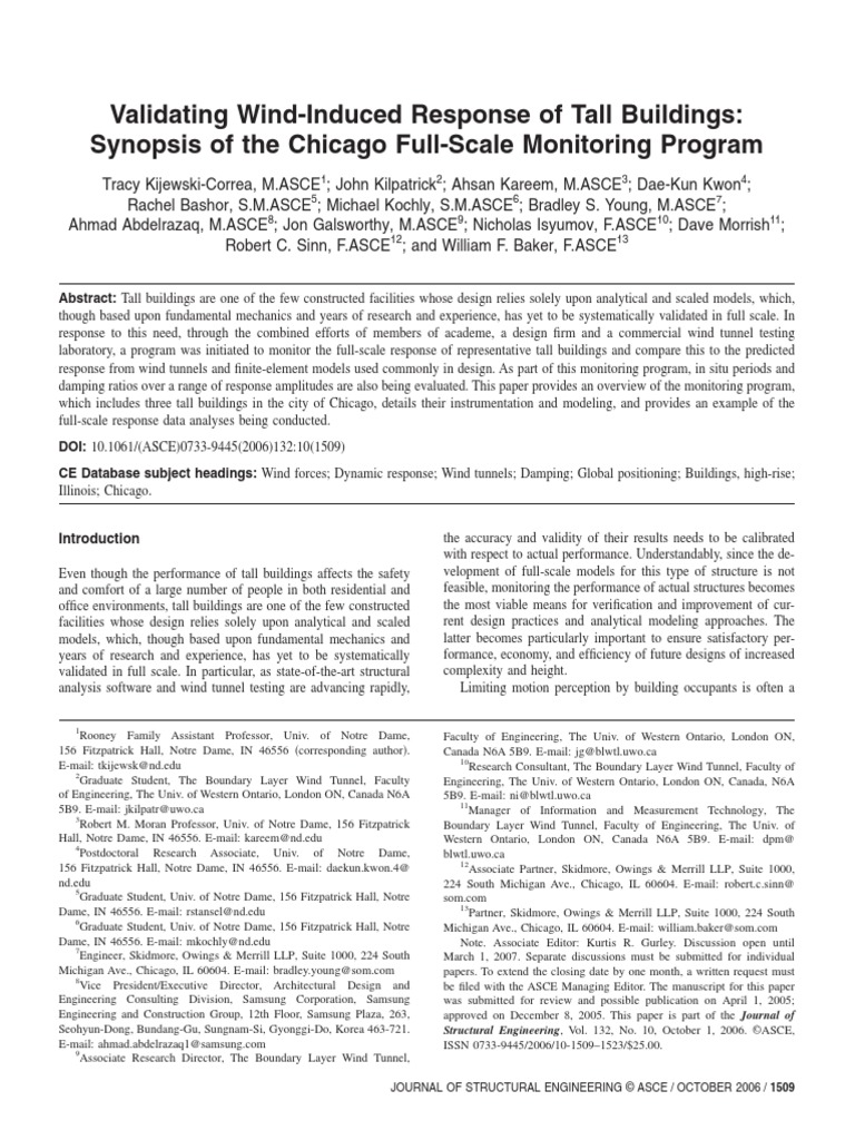 Validating Wind-Induced Response of Tall Buildings | PDF | Wind Tunnel ...