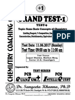 1 Grand Test 1 Some Basic Concepts of Chemistry PDF
