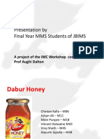 Presentation by Final Year MMS Students of JBIMS: A Project of The IMC Workshop Conducted by Prof Aughi Dalton