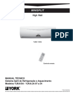 _MINISPLIT. High Wall. MANUAL TÉCNICO Sistema Split de Refrigeração e Aquecimento Modelos YJEA_DA - YJKA_JA 07 a 24 YJEA- YJKA..pdf