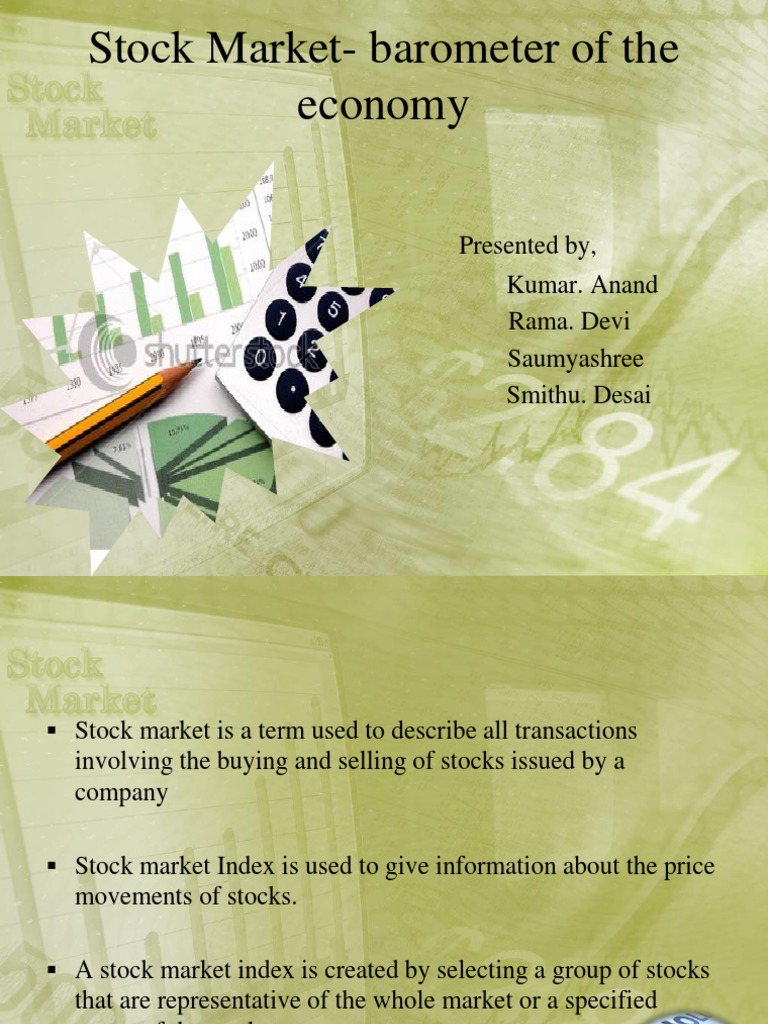 Stock Market Barometer of The Economy 1 PDF Stock Market Stocks