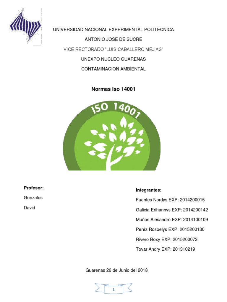 Beneficios de la Norma ISO 14001 | PDF | Economía y medio ambiente ...
