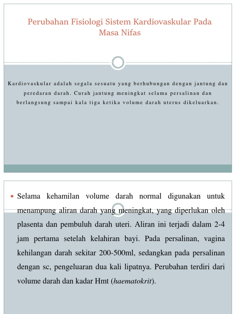 Kel 7 Perubahan Sistem Kardiovaskuler Pada Masa Nifas