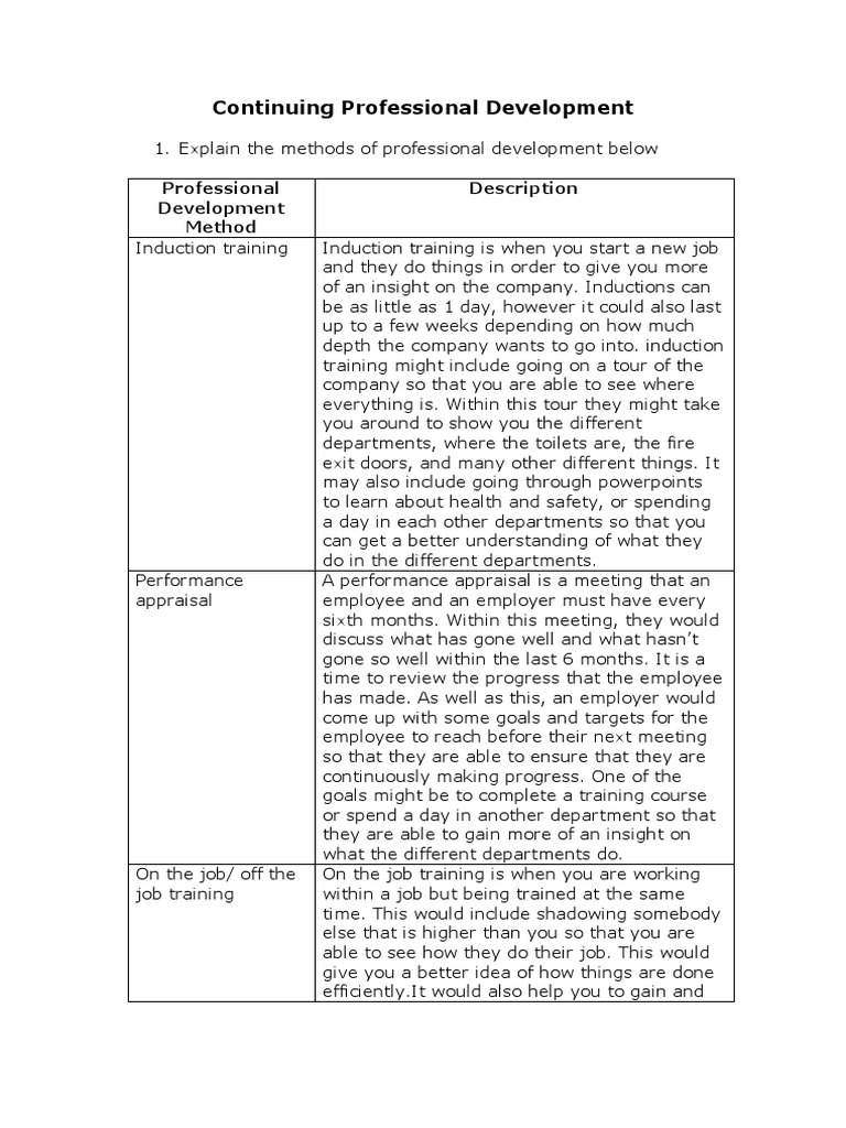 Continuing Professional Development Pdf Educational Technology