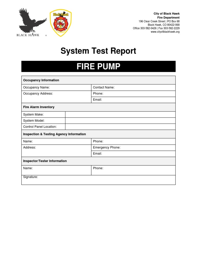 Fire Pump System Test Report | PDF | Fire Safety | Pump