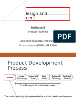 Product design and development assignment covers product planning process
