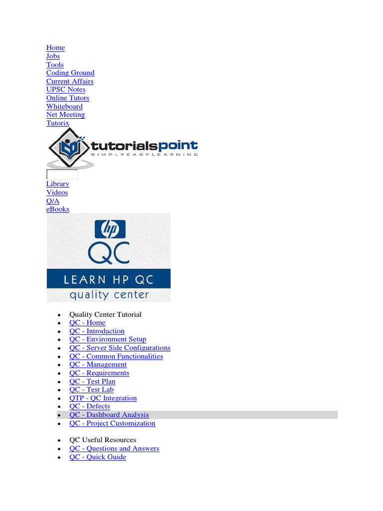 Quality Center Tutorial | PDF | Software Testing | Cyberspace