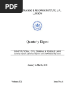 Quarterly Digest: Judicial Training & Research Institute, U.P., Lucknow