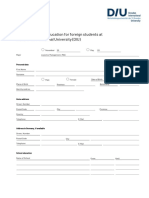 Application Form For Postgraduate Education For Foreign Students at Dresden International University (DIU)