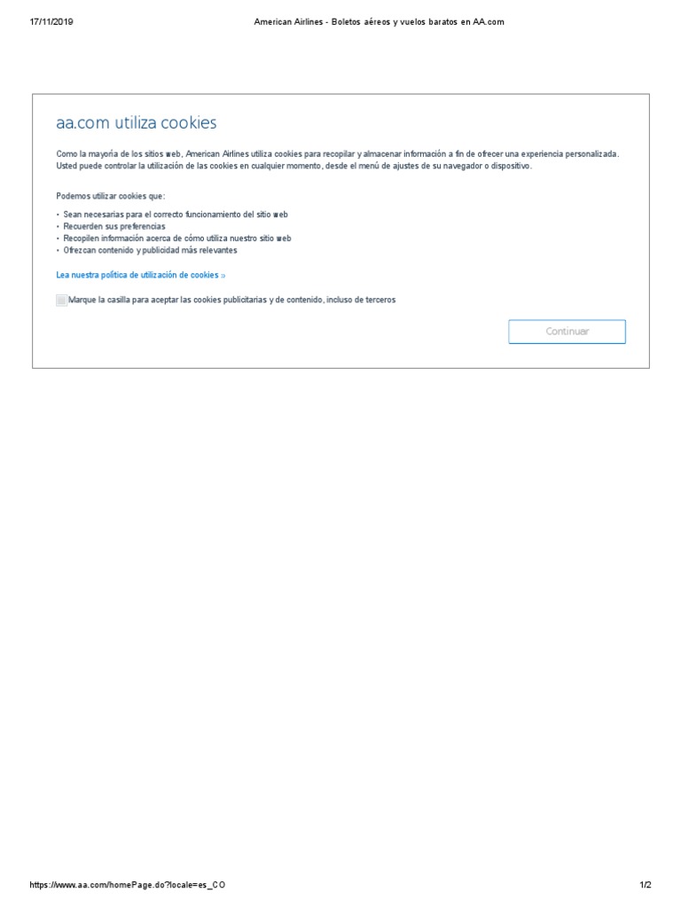 American Airlines - Boletos Aéreos y Vuelos Baratos en | PDF | Cookie ...