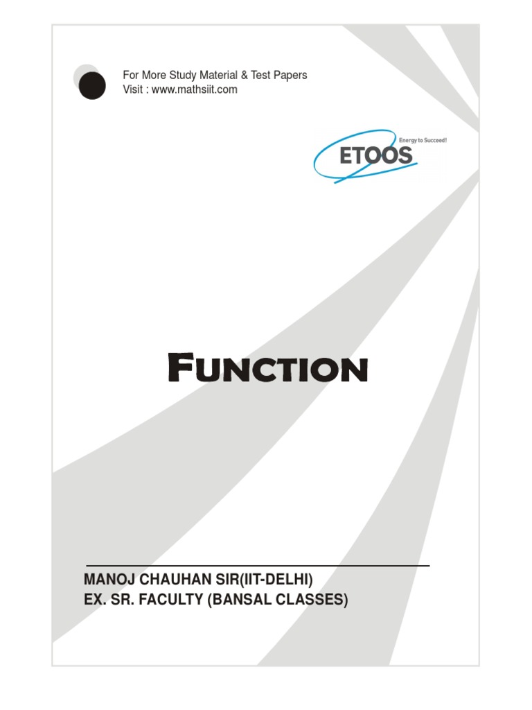 JEE Functions and Relations Questions | PDF | Function (Mathematics ...