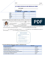 Practice 08: Past Simple: Regular and Irregular Verbs: Jorge Basadre Grohmann National University