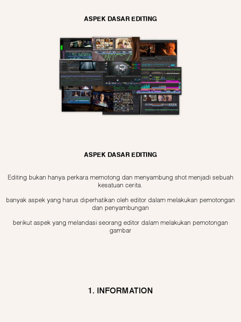 Elemen Dasar dalam Editing Video | PDF