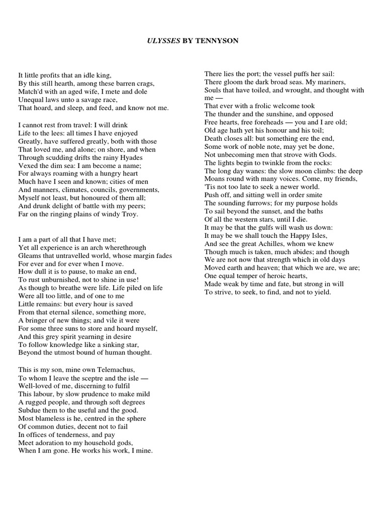 Ulysses by Tennyson Okay PDF