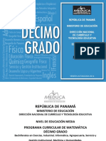 Programa de Matemática Décimo Grado