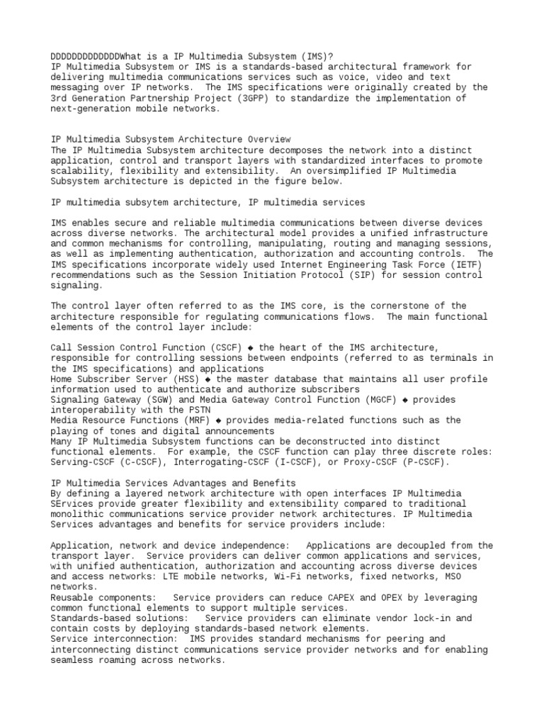 IMS44444 | PDF | Ip Multimedia Subsystem | Computer Architecture