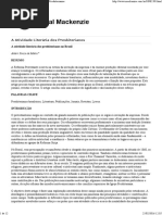 A Atividade Literaria Dos Presbiterianos