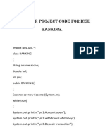 Computer Project Code For Icse Banking.