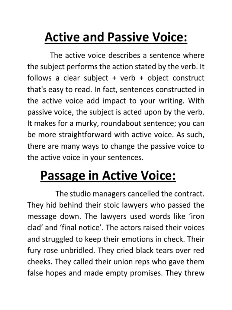 Active and Passive Voice | PDF | Foreign Language Studies | Law