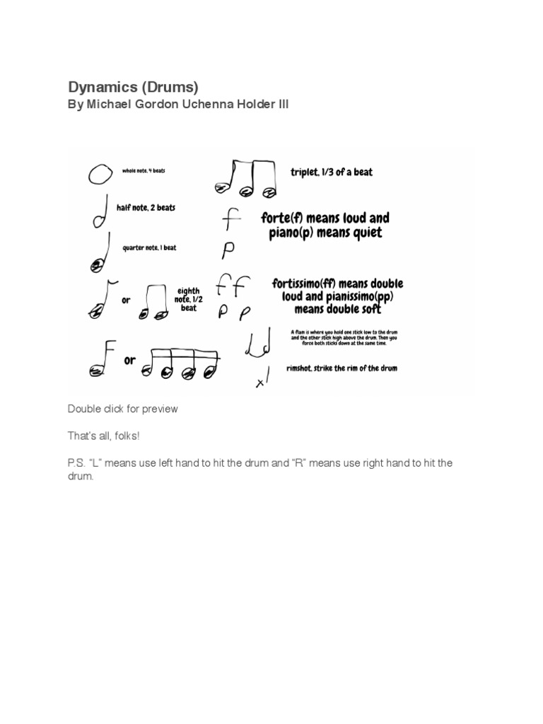 Dynamics in Drumming Techniques | PDF | Young Adult | Classics
