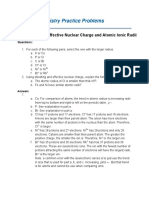 Chemistry Practice Problems: Periodic Trend: Effective Nuclear Charge and Atomic Ionic Radii