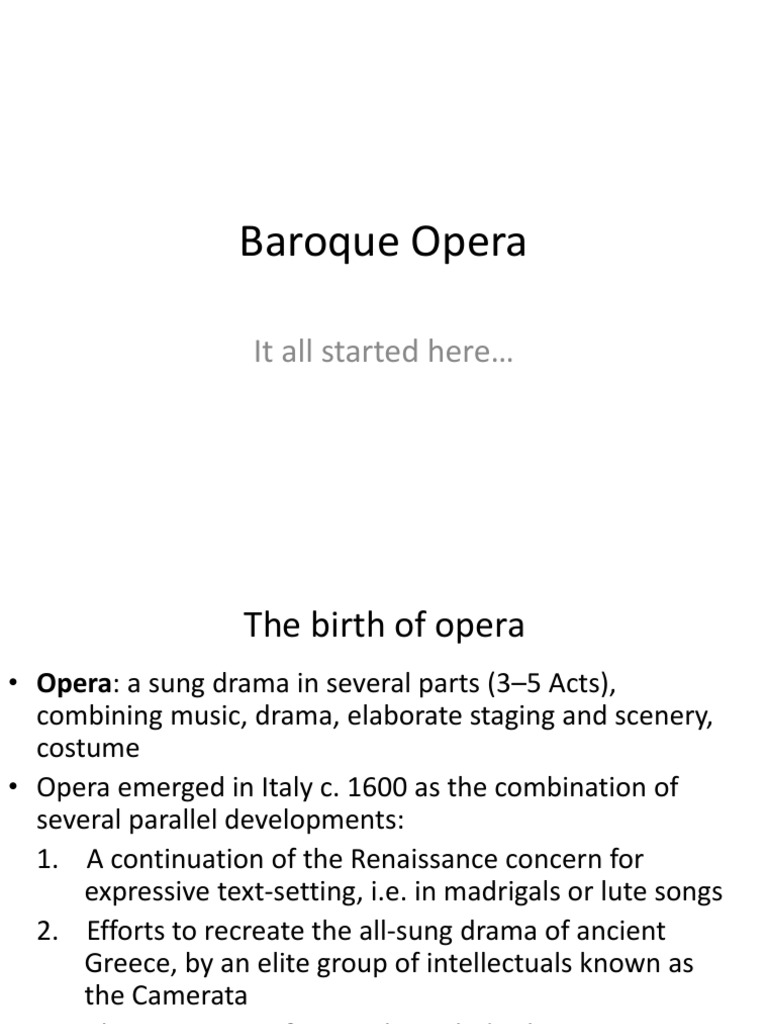 Baroque Opera: It All Started Here | PDF | Opera | Performing Arts