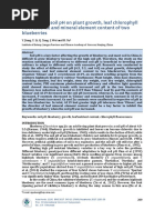 The Effect of Soil PH On Plant Growth, Leaf Chlorophyll Fluorescence and Mineral Element Content of Two Blueberries