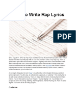 How To Write Rap Lyrics