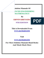 Solution Manuals Of: Advanced Engineering Mathematics