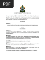 Constitución Política de La República Federal de Centroamérica de 1921
