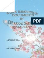 Work Immersion at Cesario's Garden Restaurant