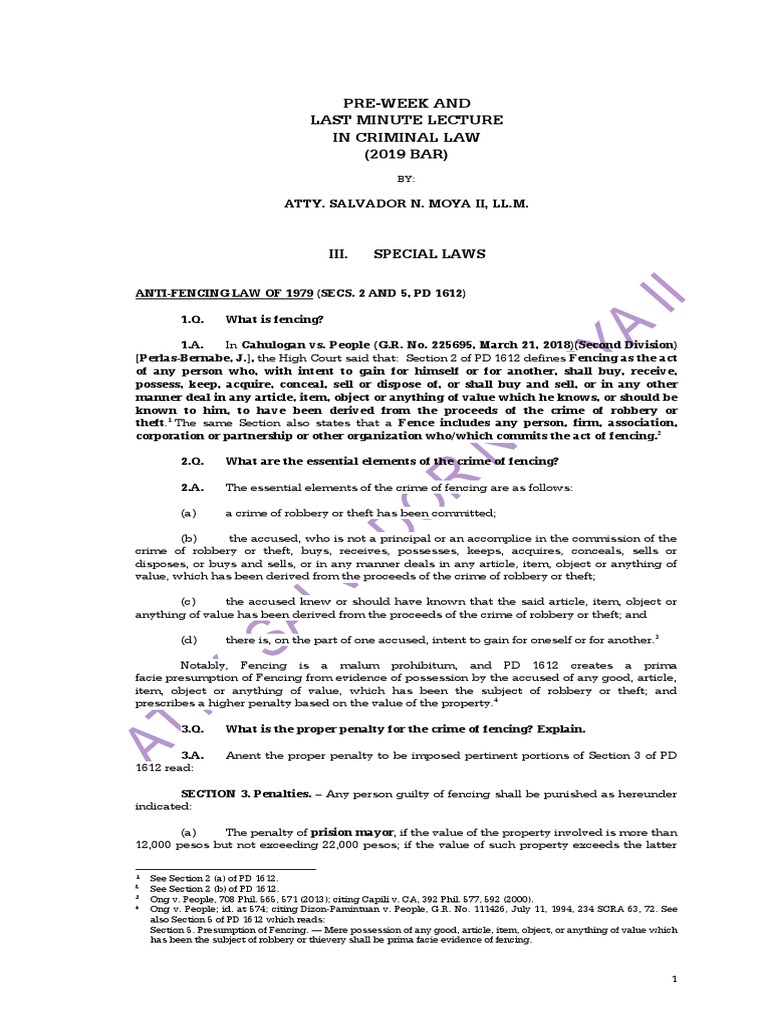 Anti-Fencing Law Overview and Penalties | PDF | Human Trafficking | Theft