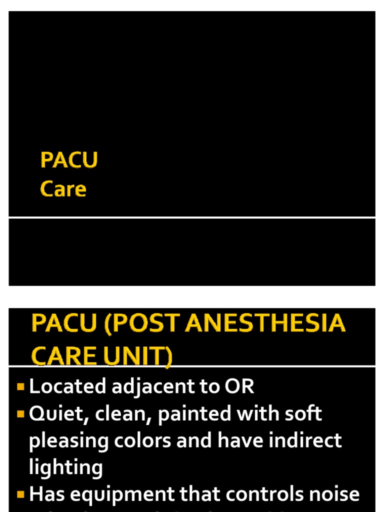 PACU Care | PDF