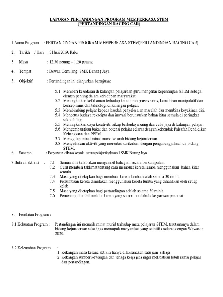 Laporan Pertandingan Sains Pdf