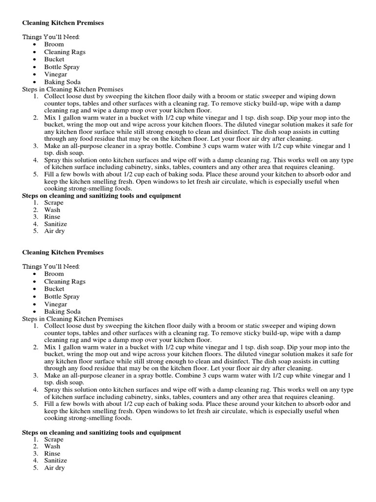 What Are The Steps In Cleaning Kitchen Premises: Ultimate Guide