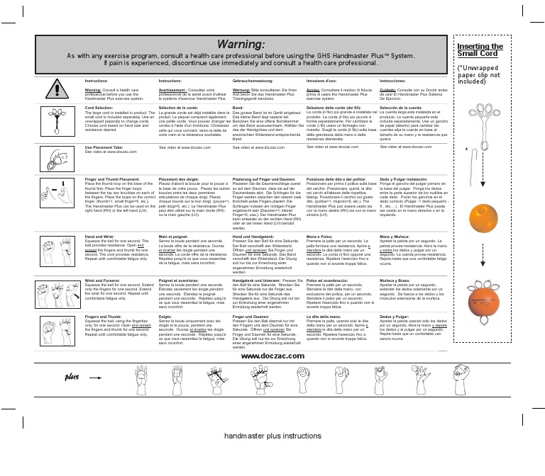 Handmaster Plus Exercise Instructions | PDF