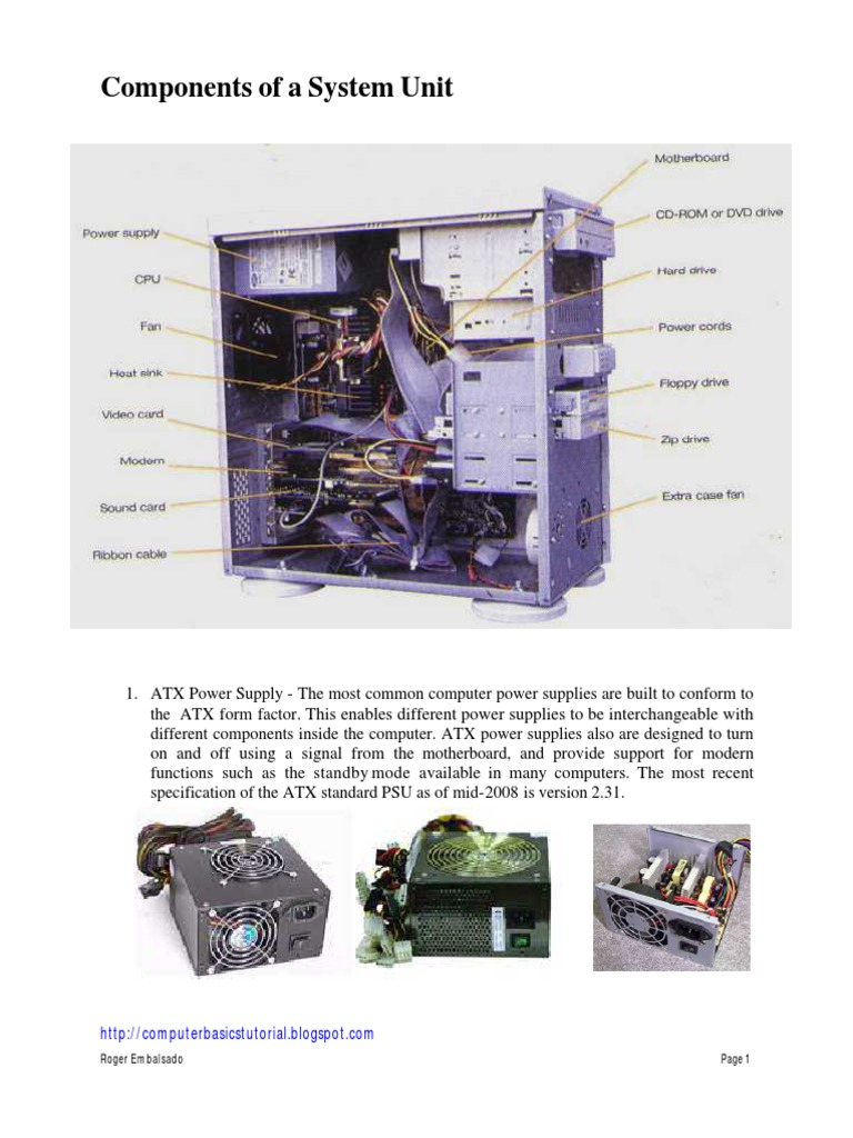 Components of System Unit PDF | PDF | Office Equipment | Digital ...