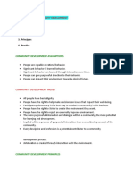 Assumptions 2. Values 3. Principles 4. Practice: Framework For Community Development