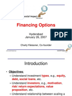 Financing Options for Social Enterprises