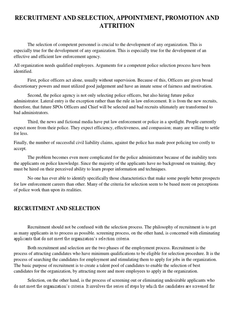 PNP Recruitment and Selection Process | PDF | Recruitment | Test ...